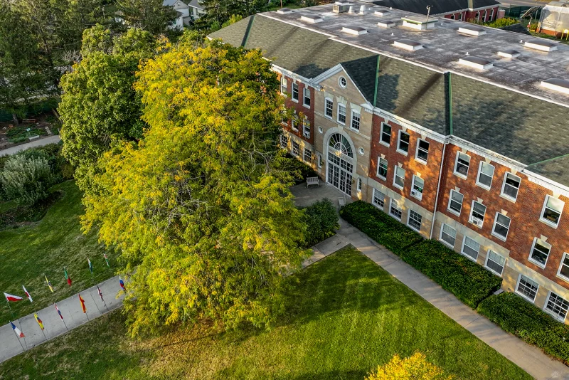 Aerial view of the Maharishi School campus