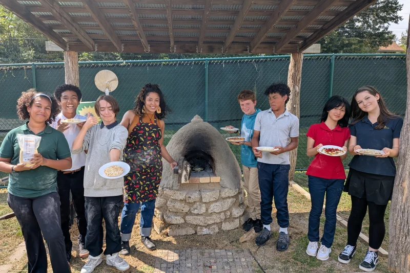 Students cooking together in the kitchen