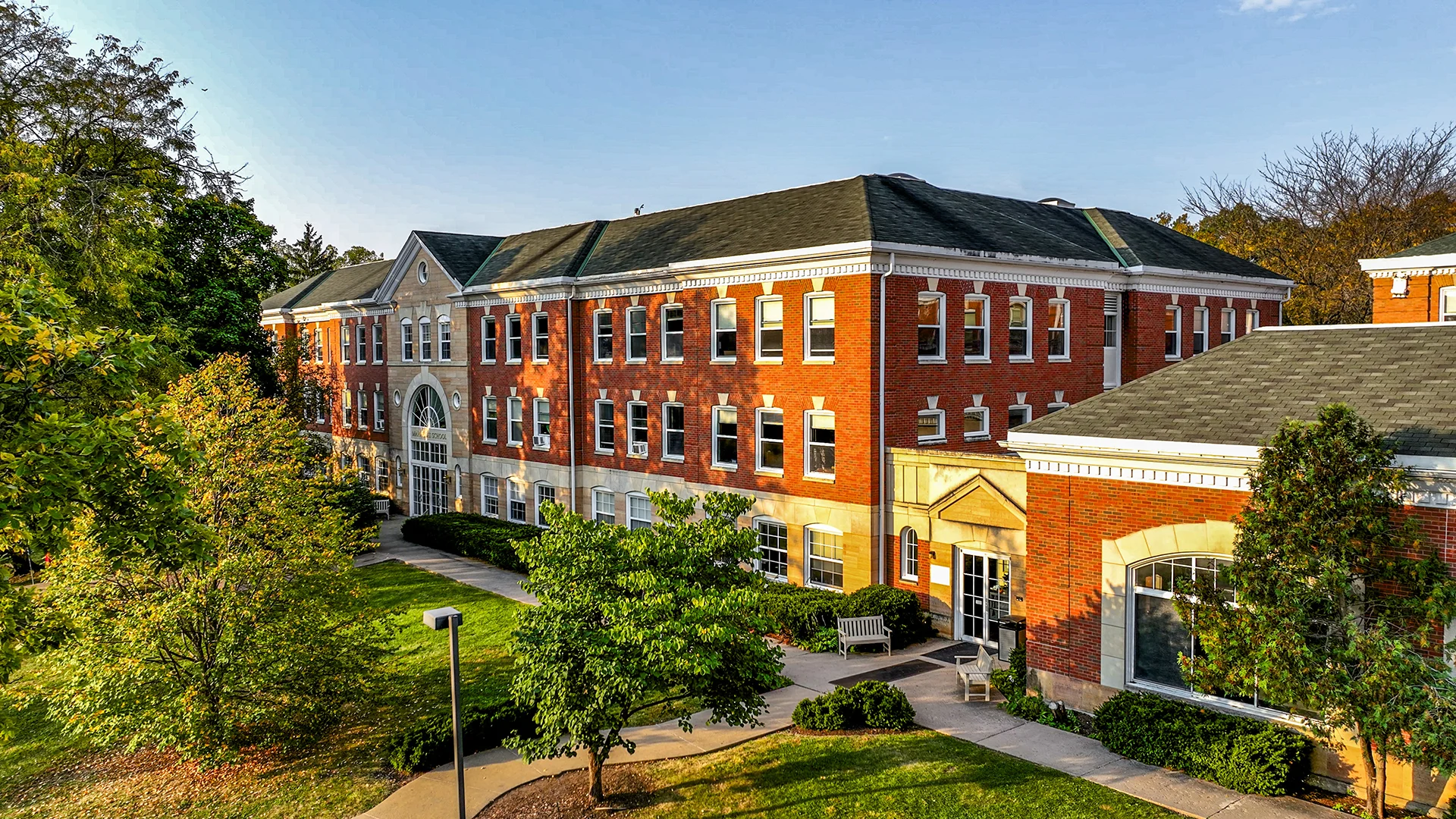 Aerial view of the Maharishi School campus