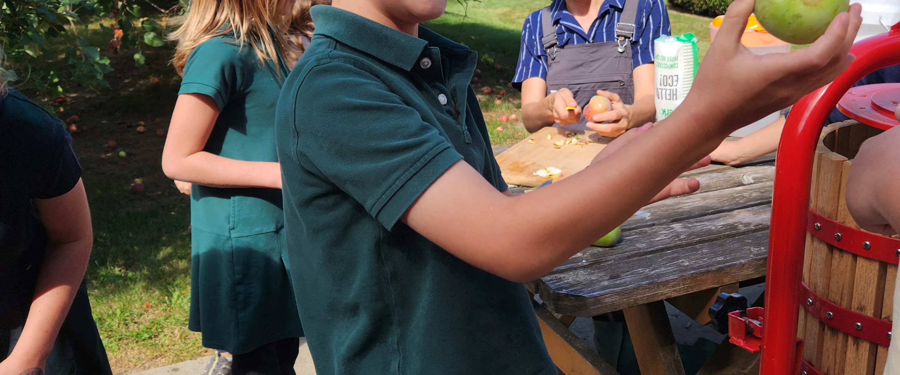 Students working in the Seed to Table garden