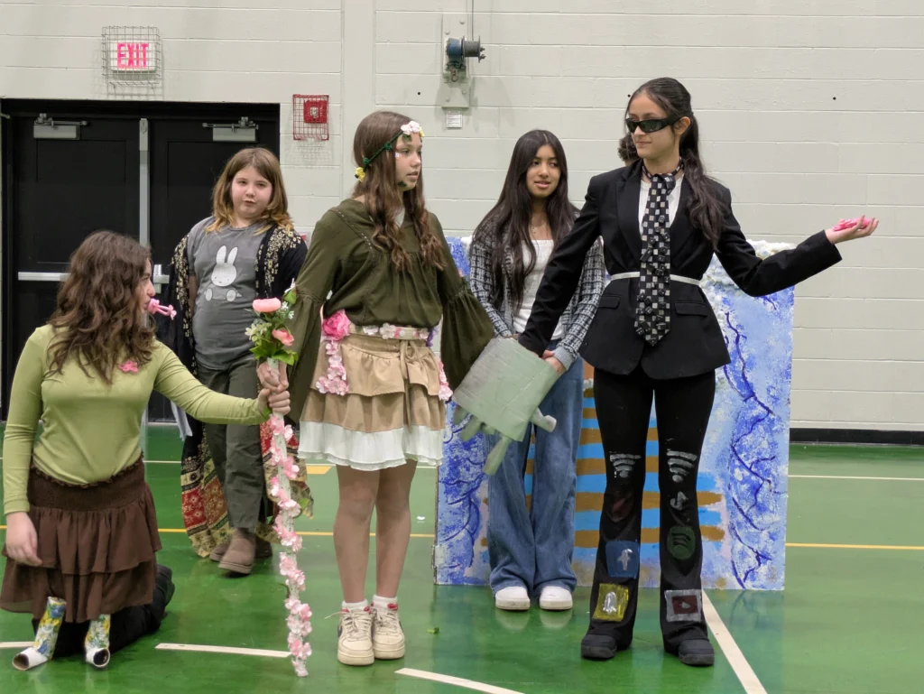Middle school students at a fashion show
