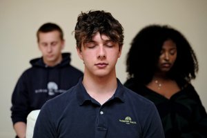 students practice transcendental meditation